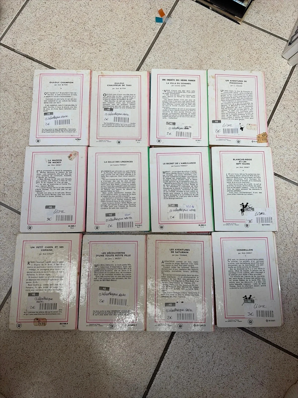 Vintage book set Library Rose & Library Green – Disney, Oui-Oui, children's classics – photo 6